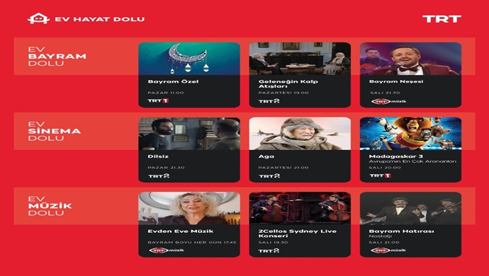 TÜRKİYE, TRT EKRANLARINDA BAYRAMLAŞACAK