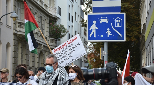 İsrail hukuksuzluğu bu kez Avusturya’da protesto edildi