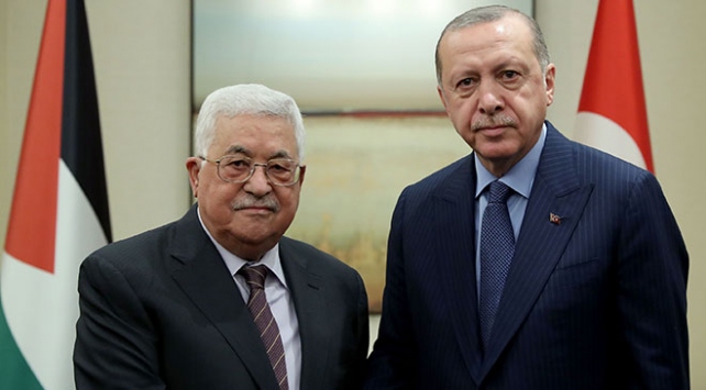 Cumhurbaşkanı Erdoğan Filistin Devlet Başkanı Abbas ile görüştü