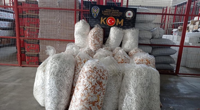 Adana’da 1 milyon kaçak makaron ele geçirildi