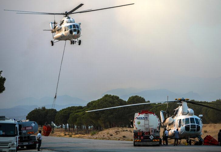 Manavgat’taki yangında kullanılan helikopterler: Ateş kuşları