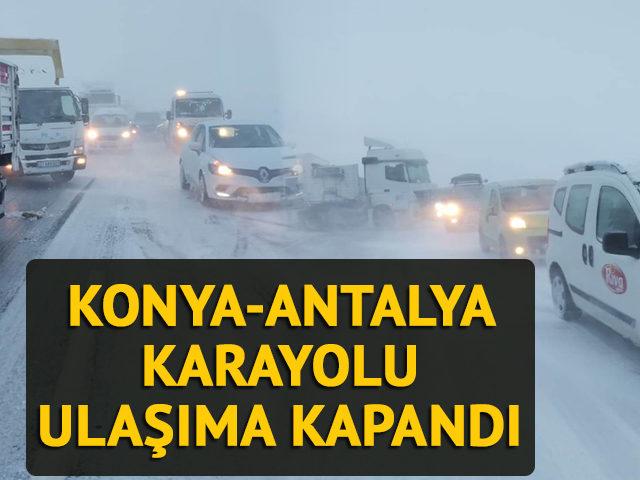 Kar ve tipi nedeniyle TIR kaydı, Konya-Antalya karayolu ulaşıma kapandı