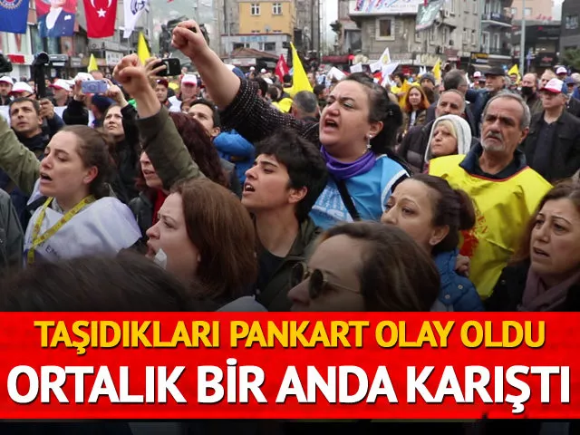 1 Mayıs kutlamasında ‘pankart’ gerilimi!