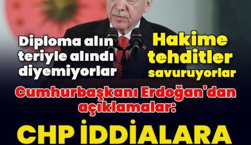 Cumhurbaşkanı Erdoğan: CHP iddialara cevap veremiyor